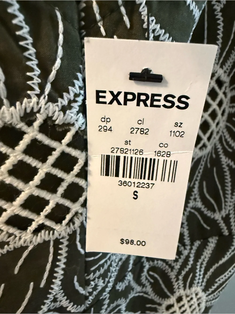 EXPRESS Floral Lace Overlay Slip Dress - Olive & White, S, NWTs